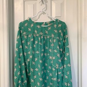 Loft Turquoise Patterned Blouse